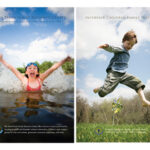 Two award winning posters featuring children playing and healthy