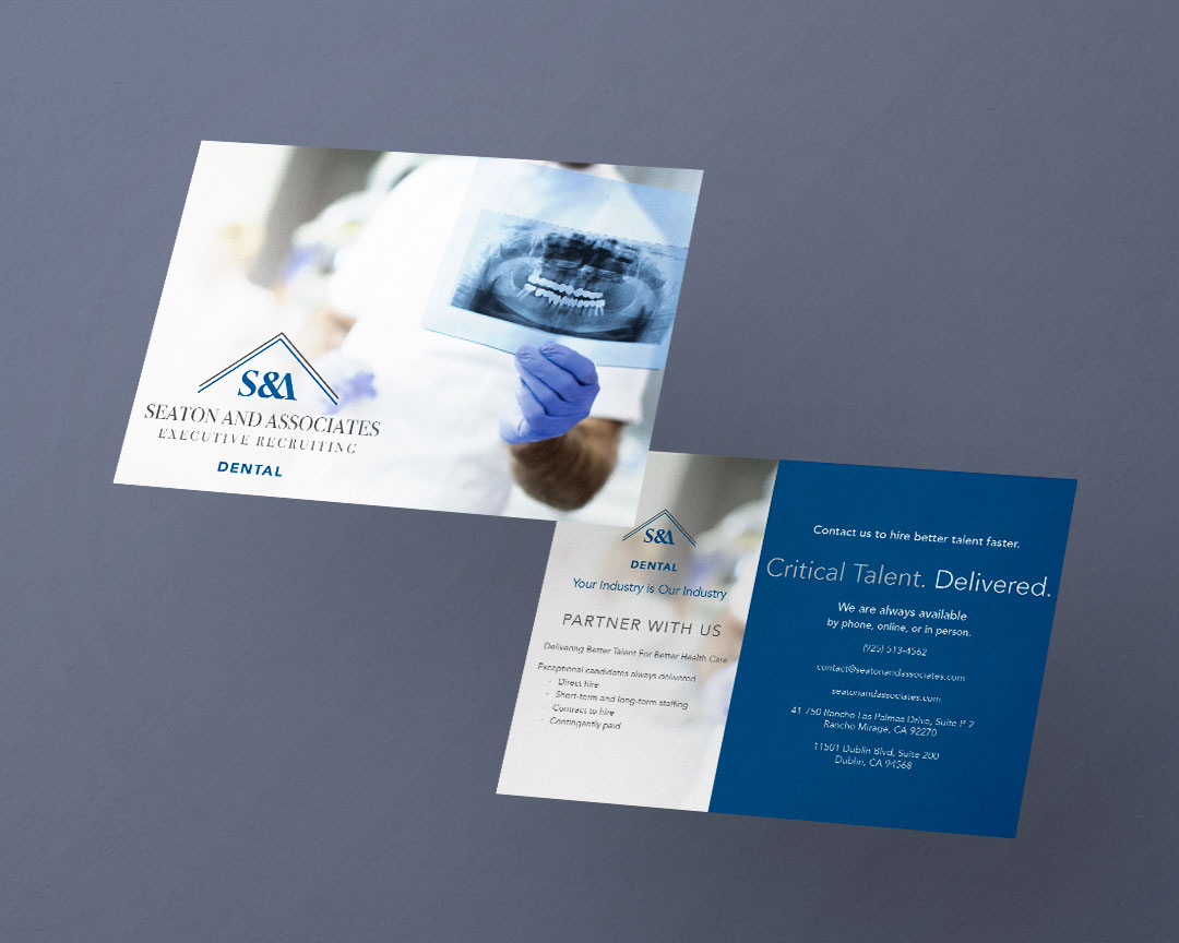Seaton and Associates postcard for dental recruitment